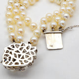 Reverse Side 14Kt Genuine Cultured Pearl Sapphire Bracelet