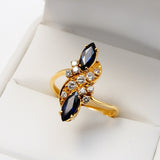 Sapphire and Diamond 18K Yellow Gold Ring