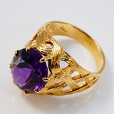 Imitation Alexandrite 18k Yellow Gold Ring