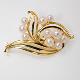 Genuine Cultured Pearl 14Kt Yellow Gold Brooch/Pin