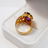 Imitation Alexandrite 18k Yellow Gold Ring