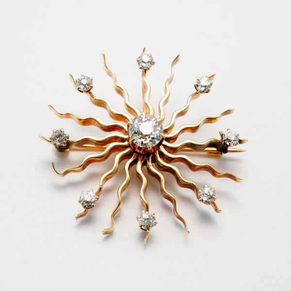 Antique gold diamond Brooch