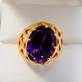 Imitation Alexandrite 18k Yellow Gold Ring