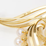Genuine Cultured Pearl 14Kt Yellow Gold Brooch/Pin  Hallmark