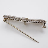 Art Nouveau 14Kt White Gold Platinum Diamond Brooch