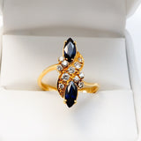 Sapphire and Diamond 18K Yellow Gold Ring