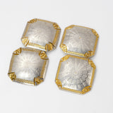 Vintage Double Sided 14Kt Yellow Gold and Platinum Cuff Links
