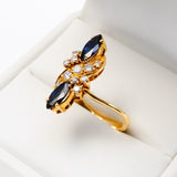 Sapphire and Diamond 18K Yellow Gold Ring