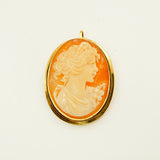 Artist Signed Vintage 14Kt Yellow Gold Cameo Pendant