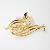 Genuine Cultured Pearl 14Kt Yellow Gold Brooch/Pin  