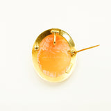 Artist Signed Vintage 14Kt Yellow Gold Cameo Pendant Back View