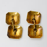 Vintage Double Sided 14Kt Yellow Gold and Platinum Cuff Links Back Side
