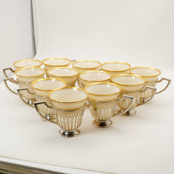 Lenox China Sterling Silver Demitasse Cups Set of 12