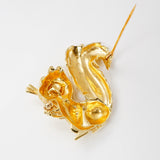 14Kt Yellow Gold Squirrel Brooch/Pin with Garnet See Pin Function