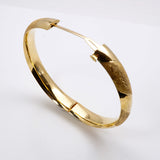 14Kt Yellow Gold Etched Bangle Bracelet 