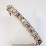 Antique Sapphire Diamond 14K white Gold Bracelet
