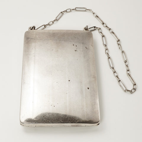 A fabulous antique 103 year old leather lined sterling silver finger purse  by Mappin & Webb - hallmarked Birmingham 1920