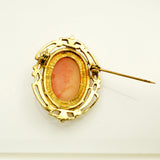 Vintage Cameo Brooch Back View