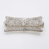 Art Nouveau 14Kt White Gold Platinum Diamond Brooch