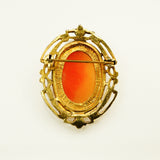 Vintage Cameo Brooch Back View