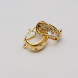 Omega back gold earrings diamonds 