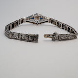 Diamond sapphire white gold bracelet 